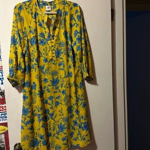 Cabi Lemon Drop Floral Dress Size Large